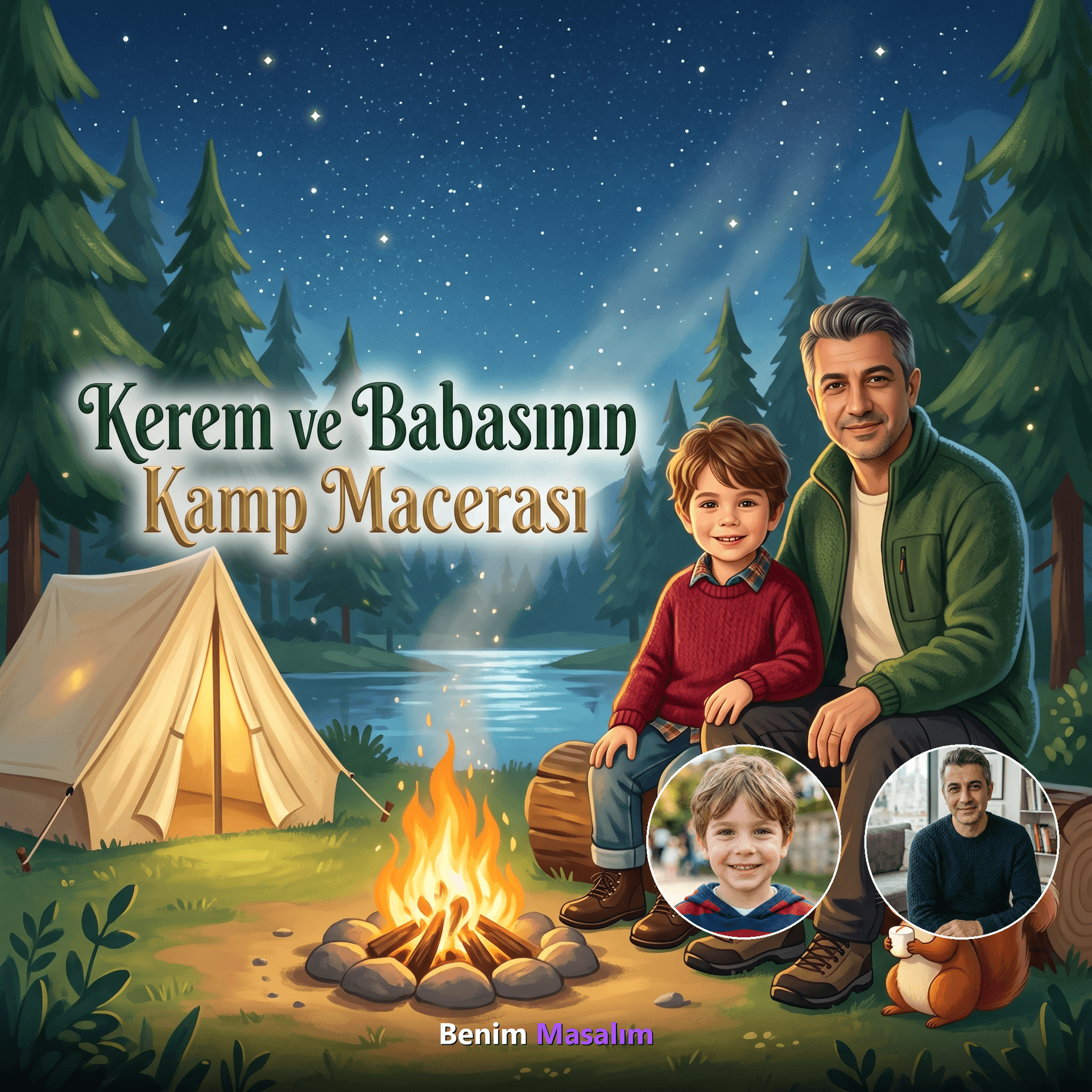 Birlikte Doğada Kamp Macerası - Kişiselleştirilmiş Çocuk Kitabı | Benim Masalım