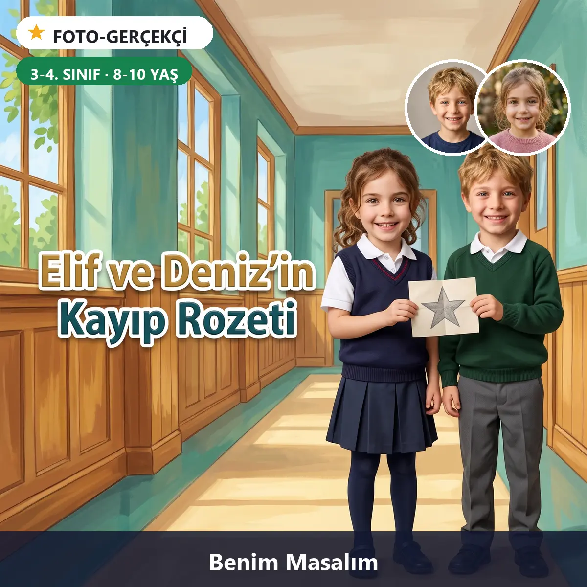 Okulun Kayıp Rozeti - Kişiselleştirilmiş Çocuk Kitabı | Benim Masalım