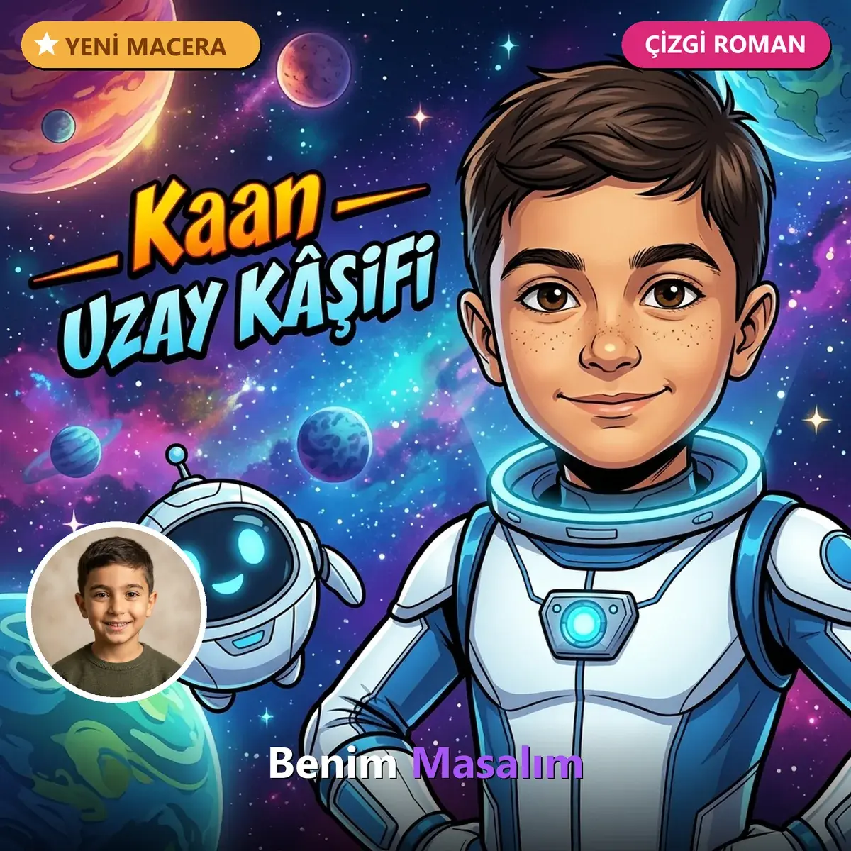 Uzay Kâşifi (Çizgi Roman) - Kişiselleştirilmiş Çocuk Kitabı | Benim Masalım